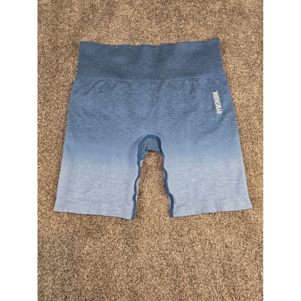 Gymshark Adapt Ombre Seamless Shorts Blue High Waisted Athletic Yoga Size Small